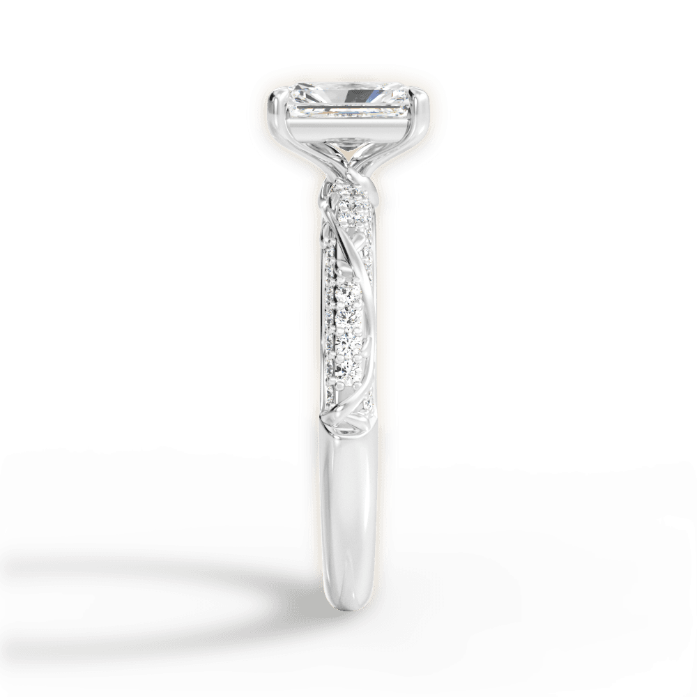 Gloria Radiant Cut Lab Grown Diamond 14Kt White Gold Engagement Ring - View 3