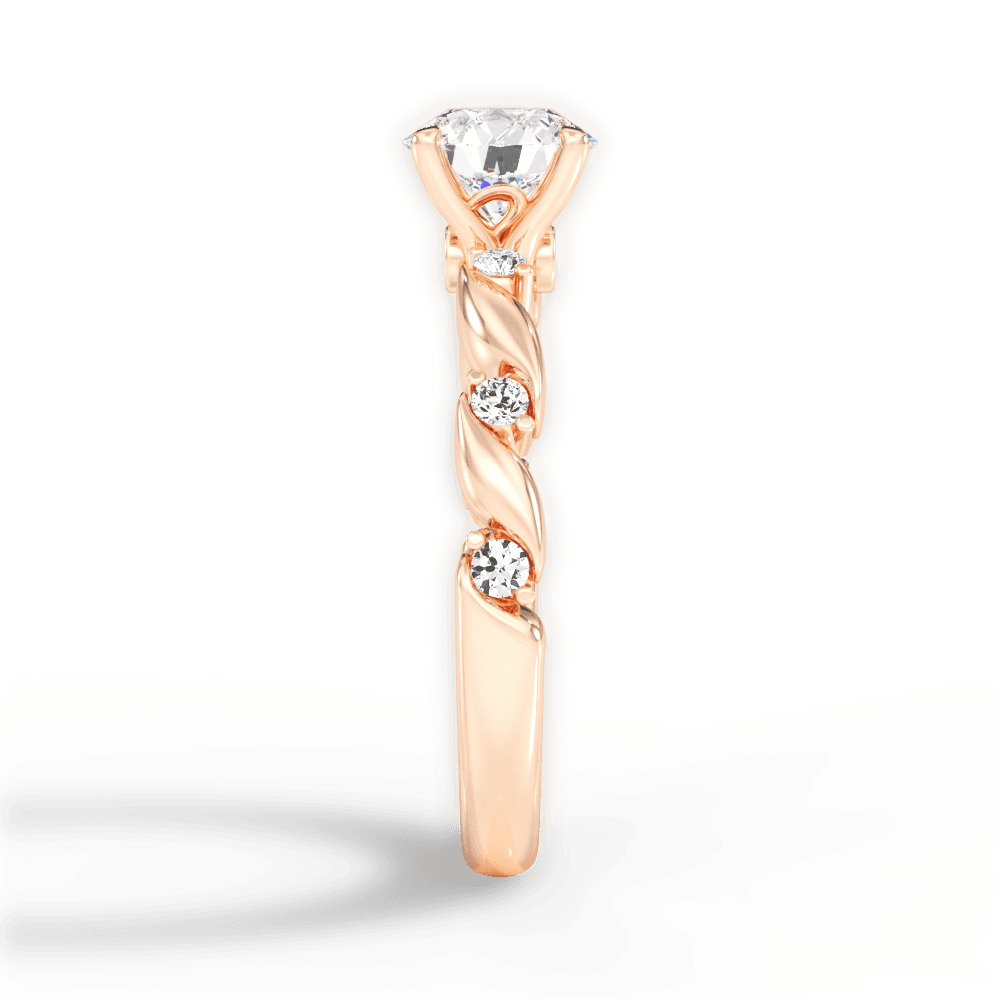 Emma Round Cut Lab Grown Diamond 18Kt Rose Gold Engagement Ring - View 2