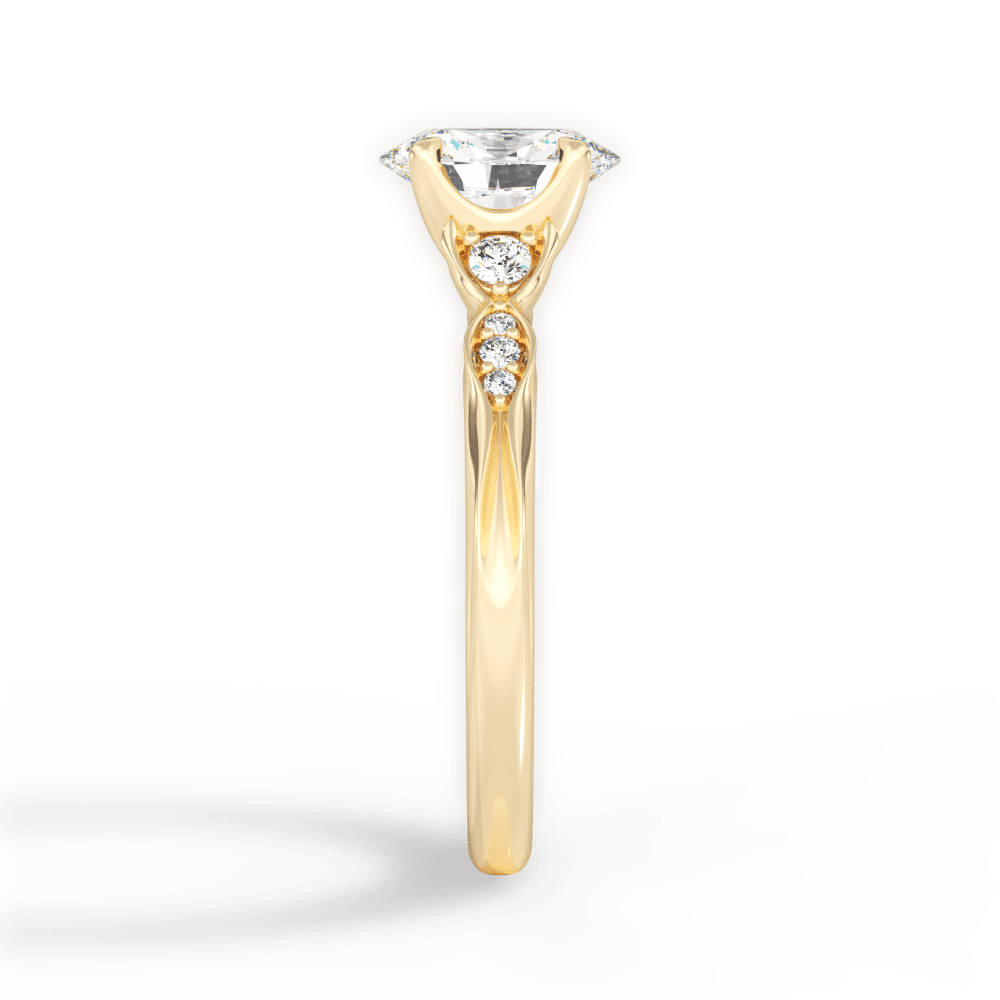Cassie Oval Cut Lab Grown Diamond 18Kt Yellow Gold Engagement Ring - View 2