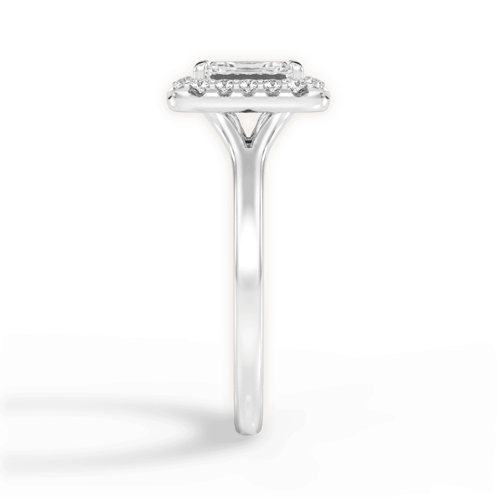 Geneva Emerald Cut Lab Grown Diamond Platinum Engagement Ring - View 2