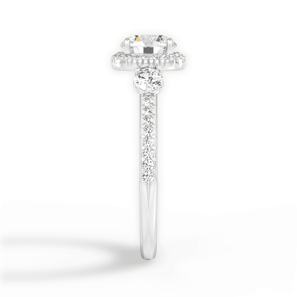 Julia Round Cut Lab Grown Diamond 18Kt White Gold Engagement Ring - View 4