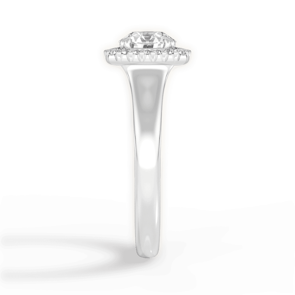Jasmin Round Cut Lab Grown Diamond 18Kt White Gold Engagement Ring - View 4