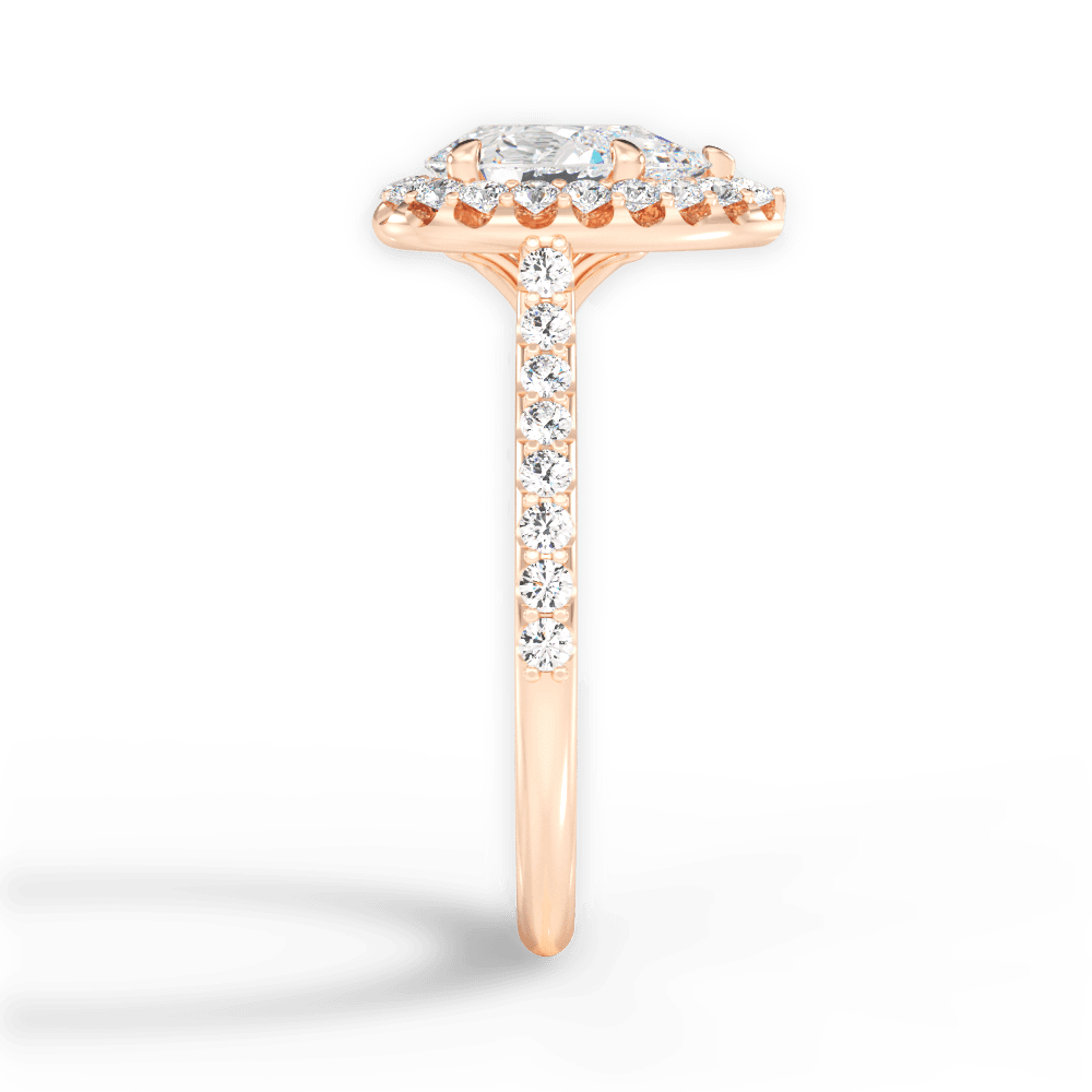 Leah Pear Cut Lab Grown Diamond 18Kt Rose Gold Engagement Ring - View 4