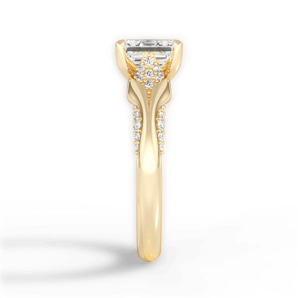 Isabel Emerald Cut Lab Grown Diamond 18Kt Yellow Gold Engagement Ring - View 2