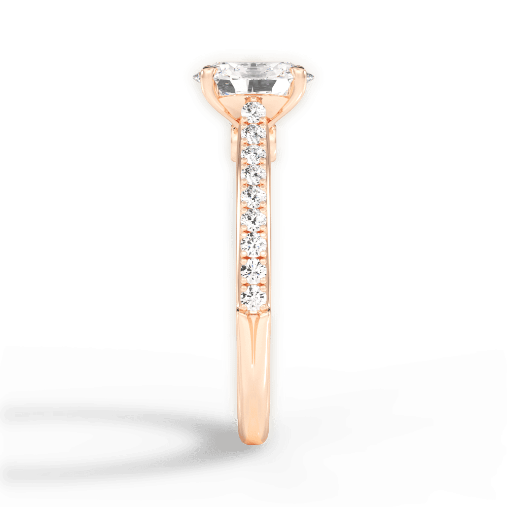 Frances Oval Cut Lab Grown Diamond 18Kt Rose Gold Engagement Ring - View 2