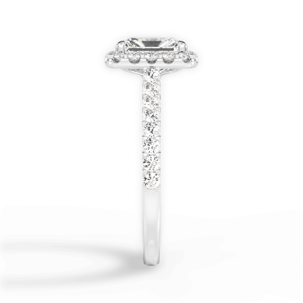 Ingrid Radiant Cut Lab Grown Diamond Platinum Engagement Ring - View 3