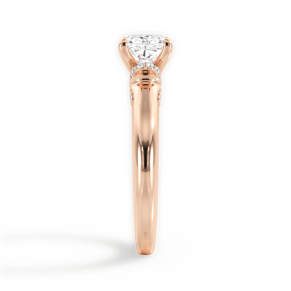 Florence Cushion Cut Lab Grown Diamond 18Kt Rose Gold Engagement Ring - View 4