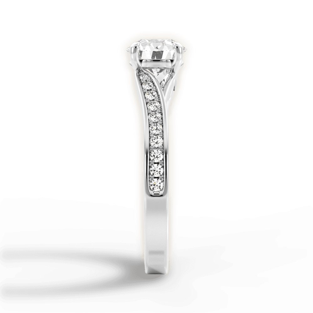 Elise Round Cut Lab Grown Diamond Platinum Engagement Ring - View 2