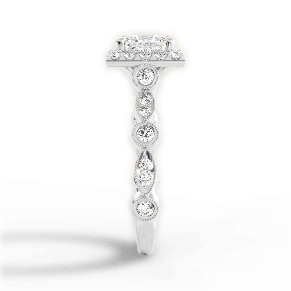 Irene Princess Cut Lab Grown Diamond Platinum Engagement Ring - View 4