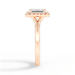 Geneva Emerald Cut Lab Grown Diamond 18Kt Rose Gold Engagement Ring - View 4