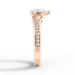Elise Pear Cut Lab Grown Diamond 18Kt Rose Gold Engagement Ring - View 2