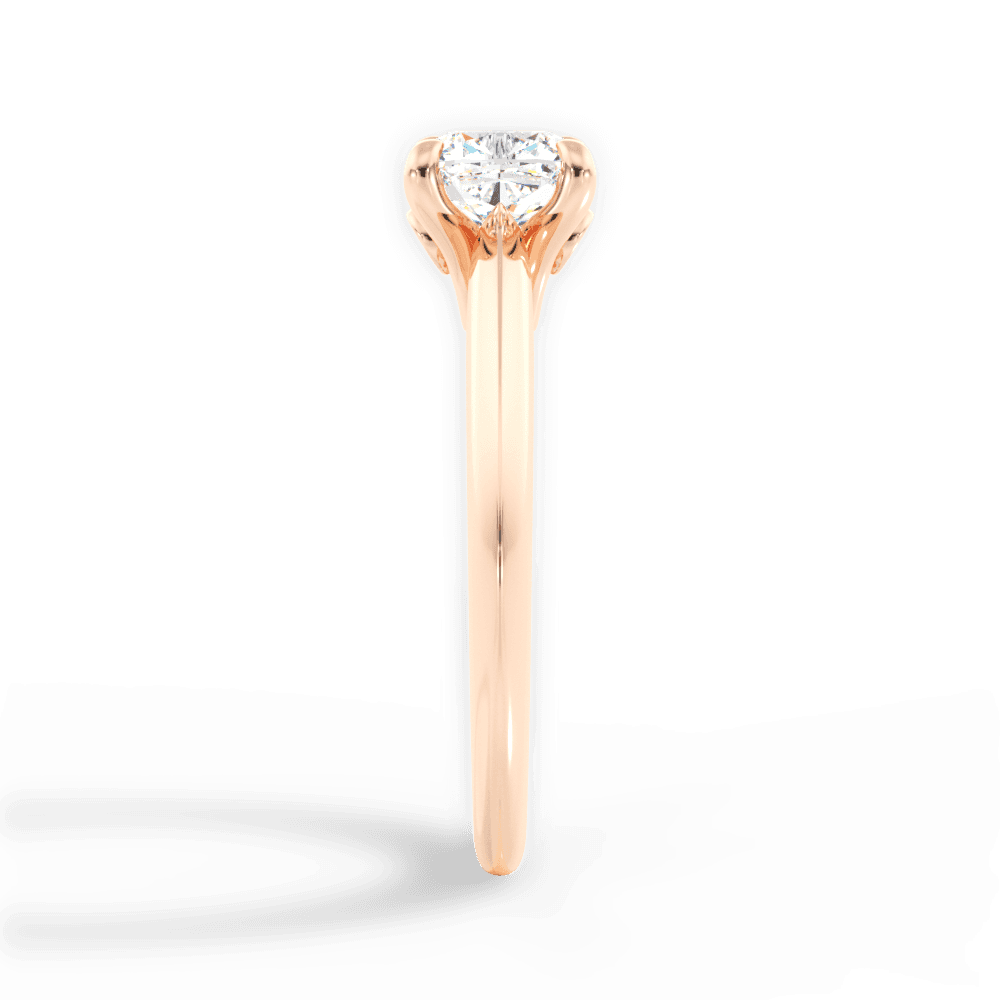 Diana Cushion Cut Lab Grown Diamond 18Kt Rose Gold Engagement Ring - View 2