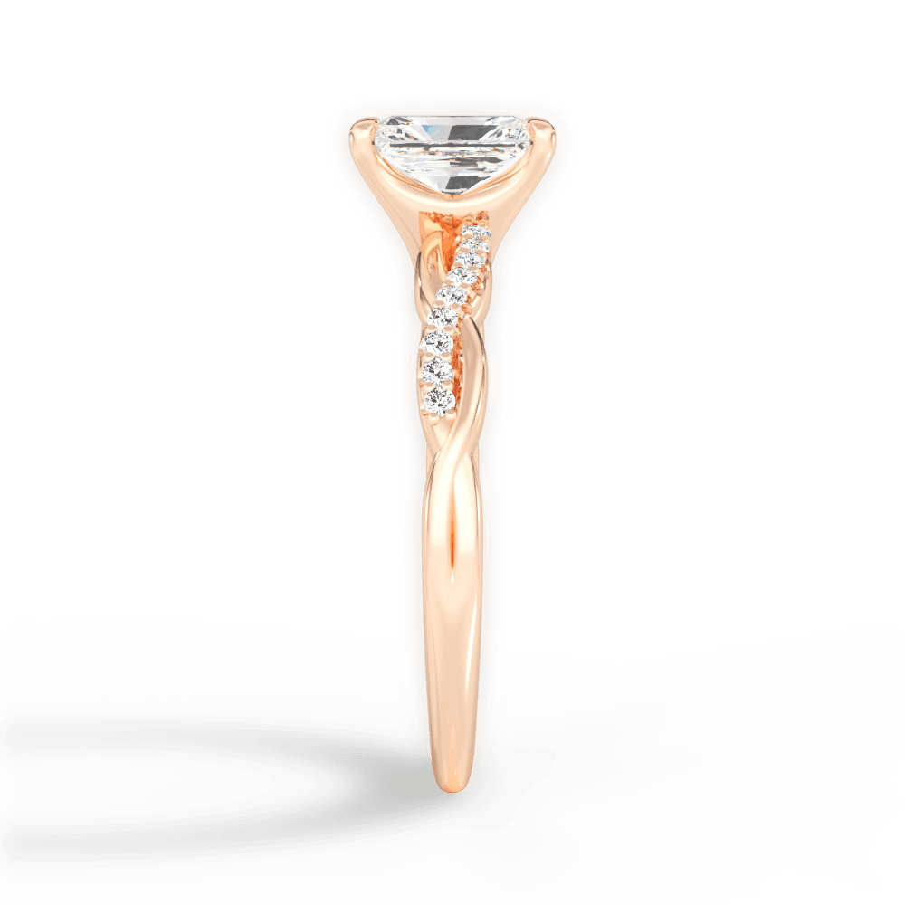 Charlotte Radiant Cut Lab Grown Diamond 18Kt Rose Gold Engagement Ring - View 2