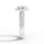 Jocelyn Oval Cut Lab Grown Diamond 18Kt White Gold Engagement Ring - View 3