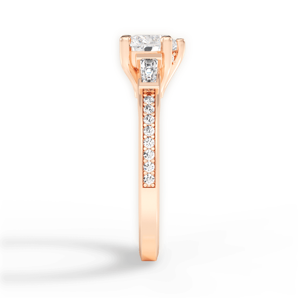 Katie Heart Cut Lab Grown Diamond 18Kt Rose Gold Engagement Ring - View 2