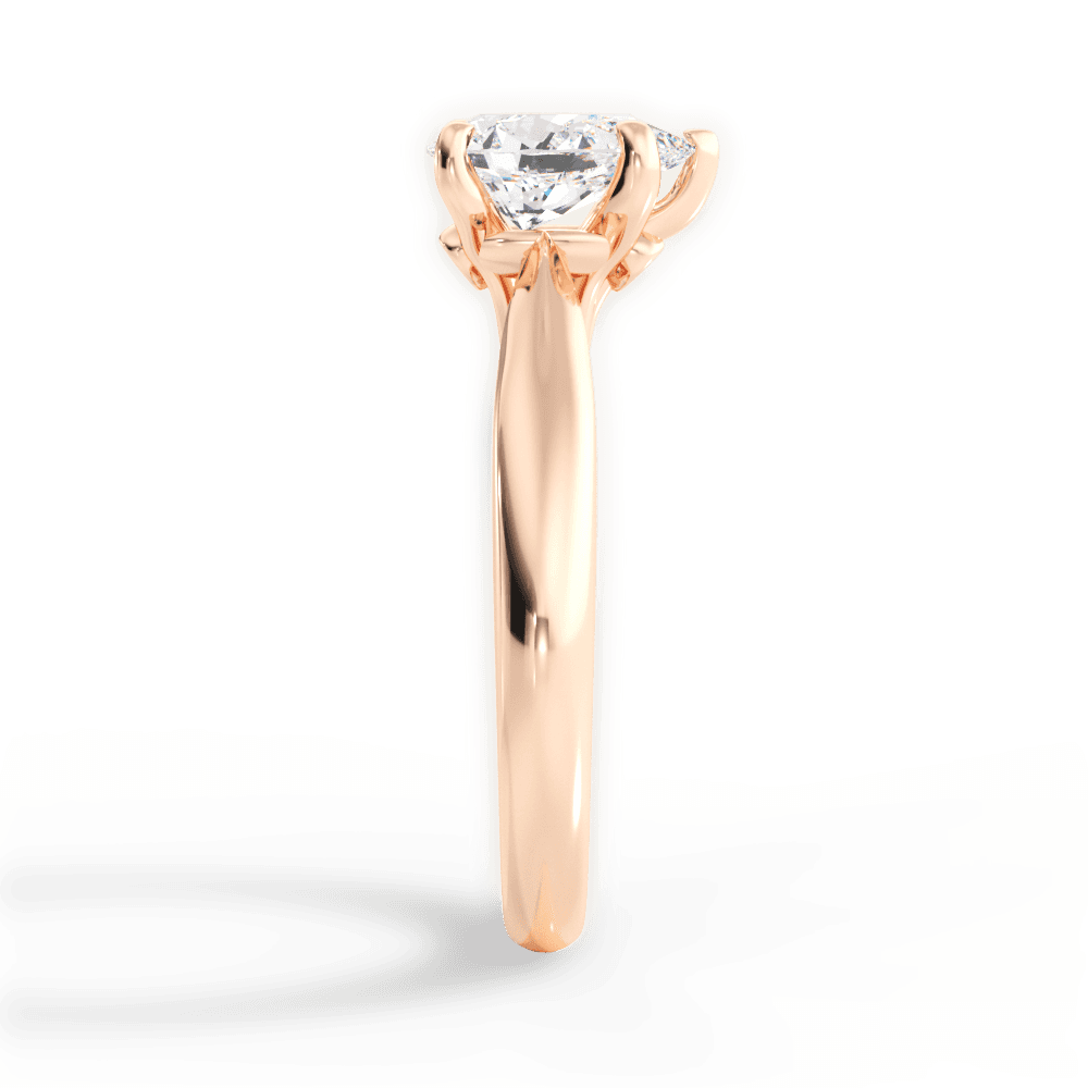 Dolores Pear Cut Lab Grown Diamond 18Kt Rose Gold Engagement Ring - View 3