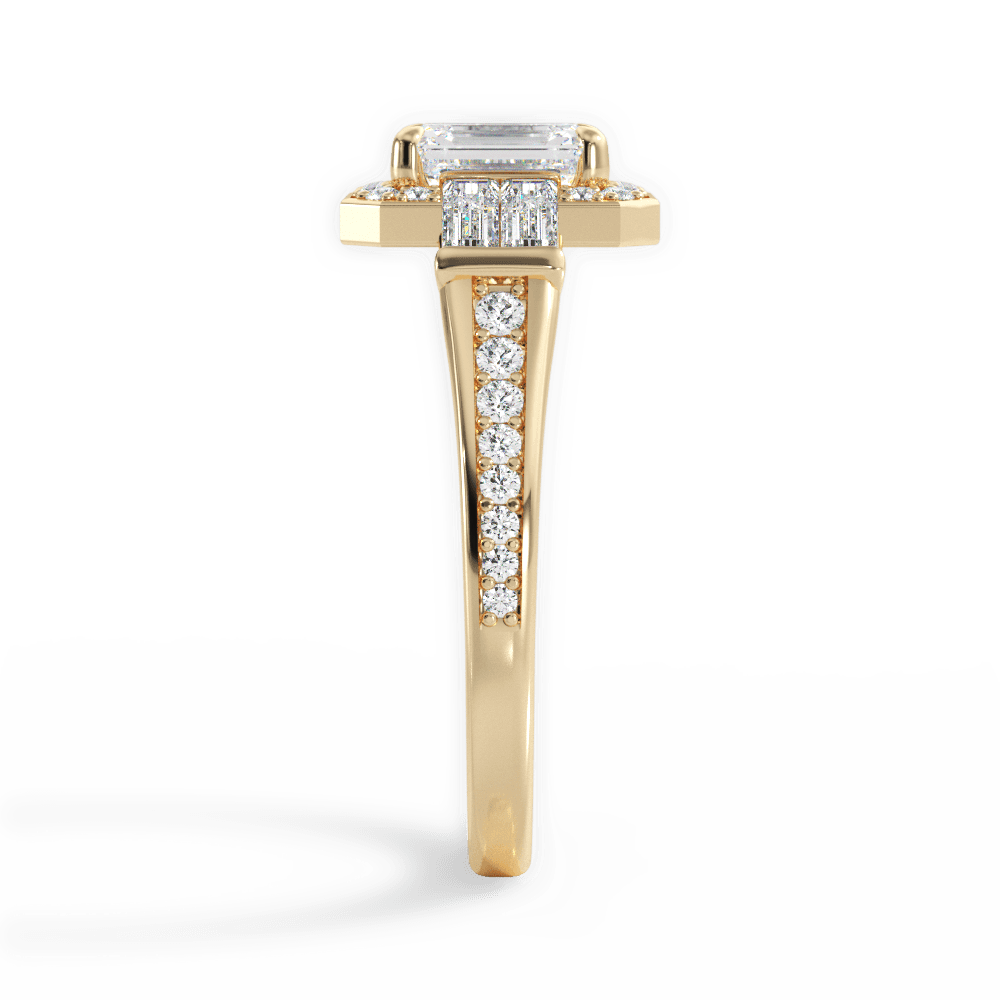 Katherine Emerald Cut Lab Grown Diamond 18Kt Yellow Gold Engagement Ring - View 2