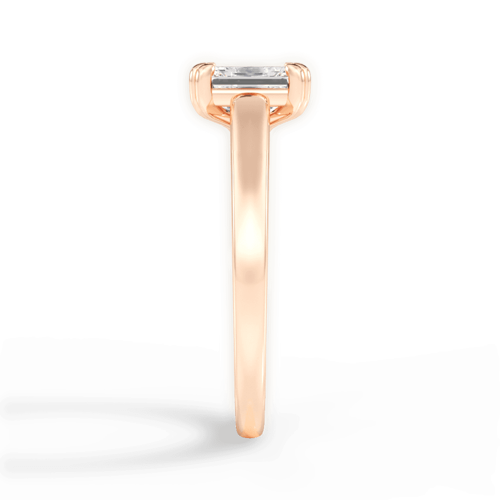 Courtney Emerald Cut Lab Grown Diamond 18Kt Rose Gold Engagement Ring - View 2