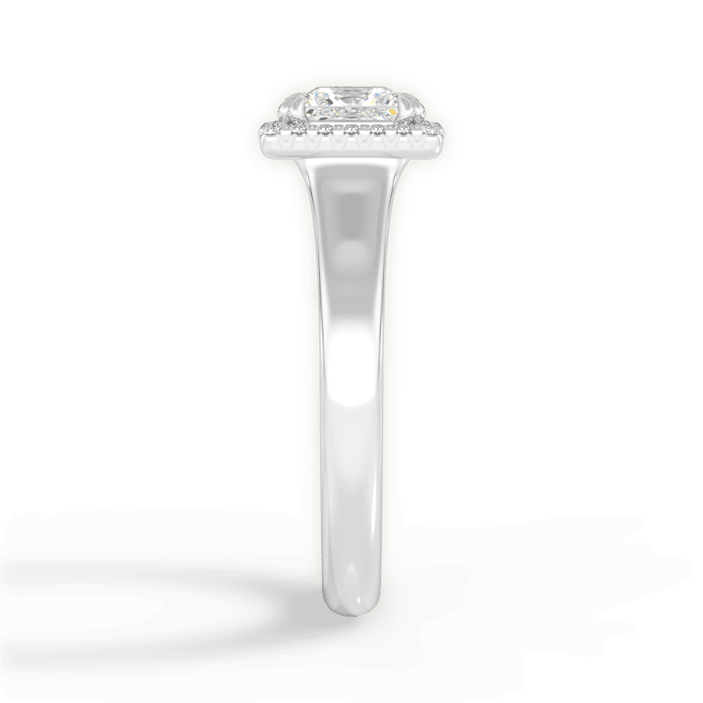 Jasmin Princess Cut Lab Grown Diamond Platinum Engagement Ring - View 4