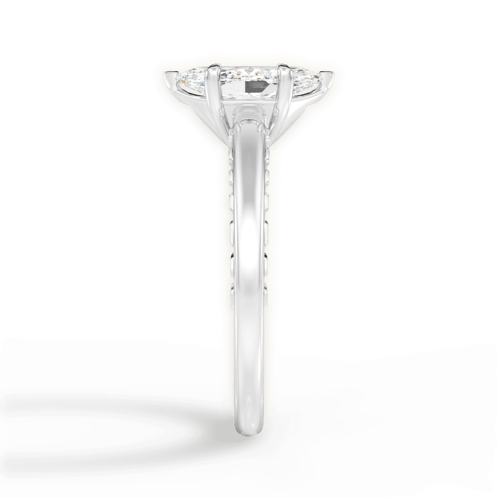 Annette Marquise Cut Lab Grown Diamond Platinum Engagement Ring - View 3