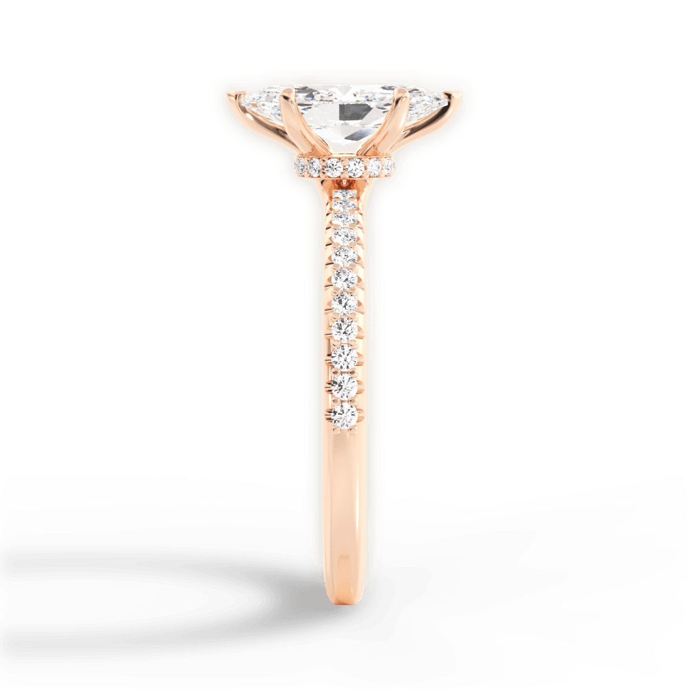 Giselle Marquise Cut Lab Grown Diamond 18Kt Rose Gold Engagement Ring - View 3