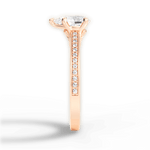 Donna Pear Cut Lab Grown Diamond 18Kt Rose Gold Engagement Ring - View 3