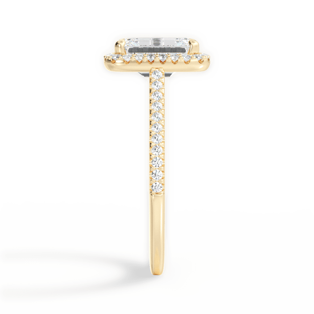 Jeanne Emerald Cut Lab Grown Diamond 18Kt Yellow Gold Engagement Ring - View 3