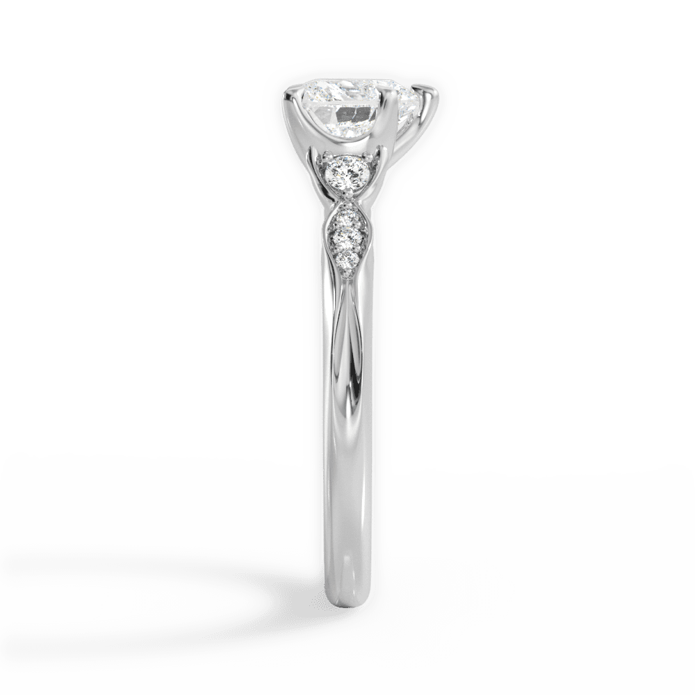 Cassie Heart Cut Lab Grown Diamond 18Kt White Gold Engagement Ring - View 4