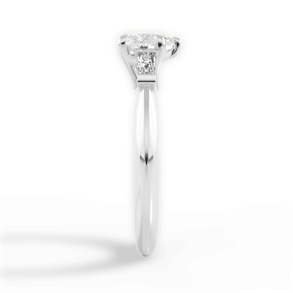Emily Heart Cut Lab Grown Diamond Platinum Engagement Ring - View 4