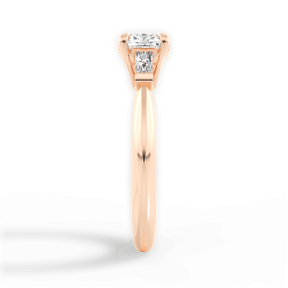 Emily Cushion Cut Lab Grown Diamond 18Kt Rose Gold Engagement Ring - View 4