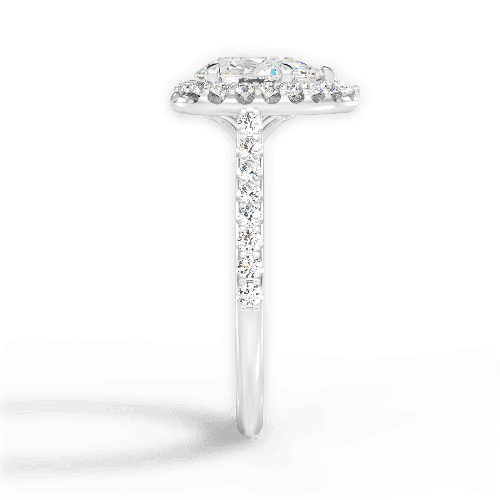 Leah Pear Cut Lab Grown Diamond Platinum Engagement Ring - View 4