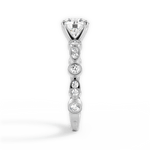 Edith Round Cut Lab Grown Diamond Platinum Engagement Ring - View 4