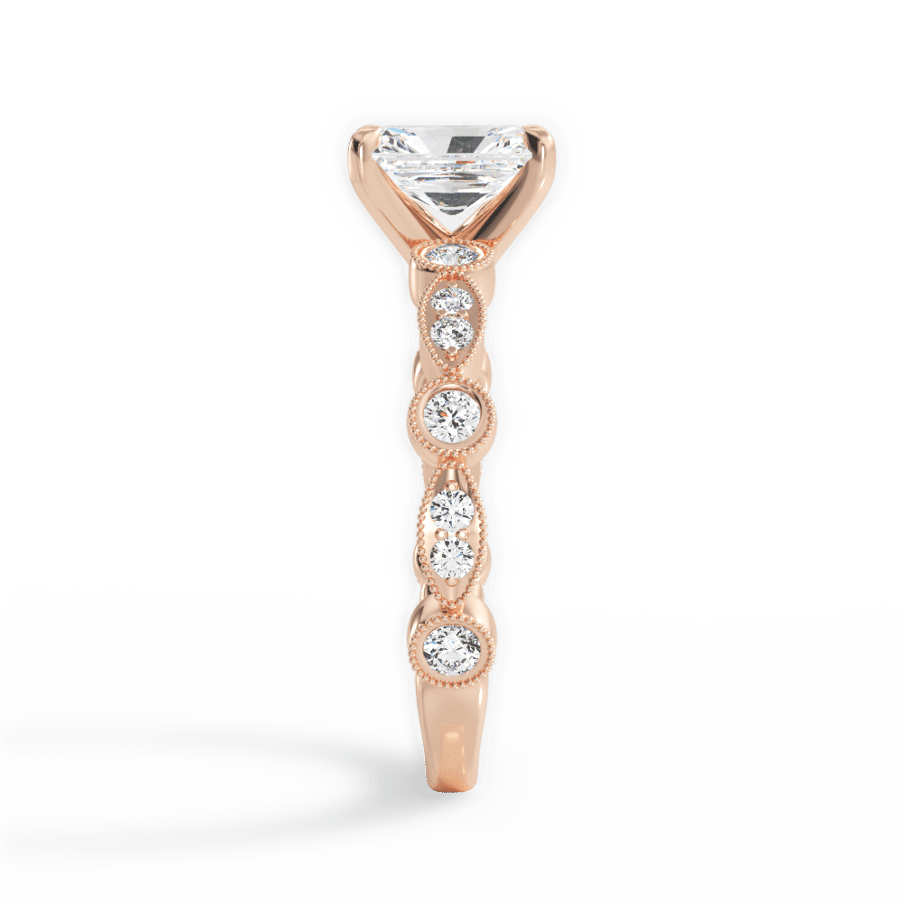 Edith Radiant Cut Lab Grown Diamond 18Kt Rose Gold Engagement Ring - View 2
