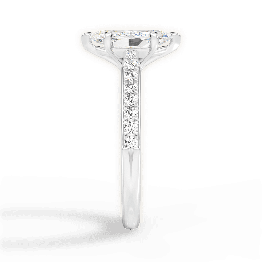 Elizabeth Marquise Cut Lab Grown Diamond Platinum Engagement Ring - View 3