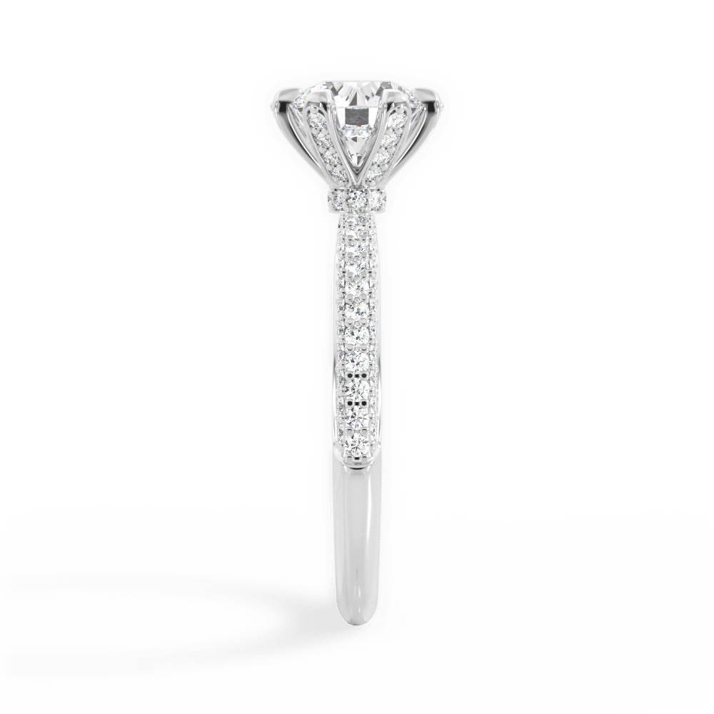 Linda Round Cut Lab Grown Diamond Platinum Engagement Ring - View 4