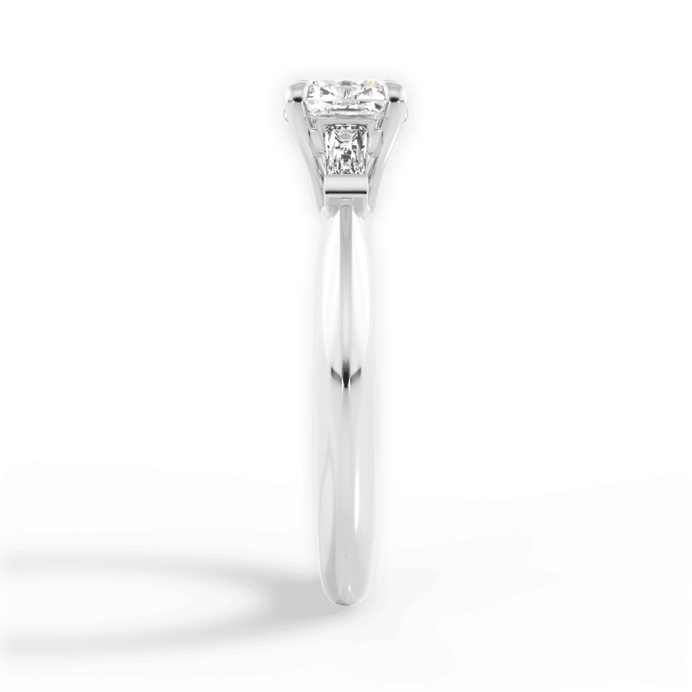 Emily Cushion Cut Lab Grown Diamond 18Kt White Gold Engagement Ring - View 3