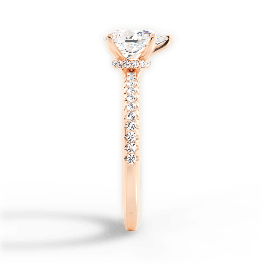 Giselle Pear Cut Lab Grown Diamond 18Kt Rose Gold Engagement Ring - View 4