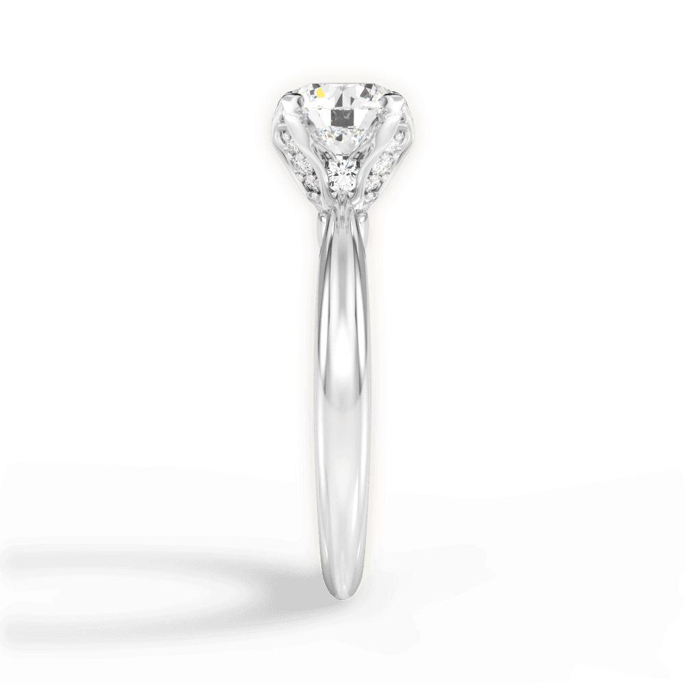 Elaine Round Cut Lab Grown Diamond 18Kt White Gold Engagement Ring - View 4