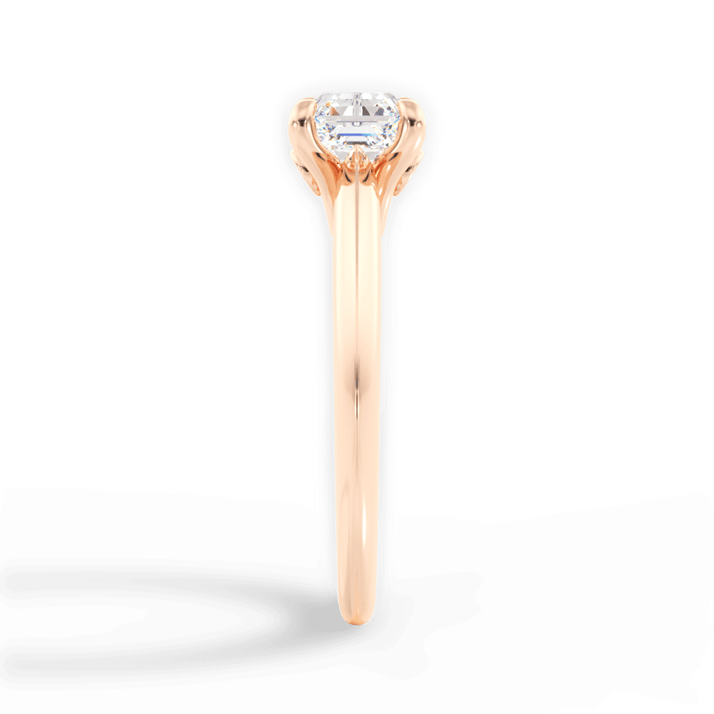 Diana Asscher Cut Lab Grown Diamond 18Kt Rose Gold Engagement Ring - View 4