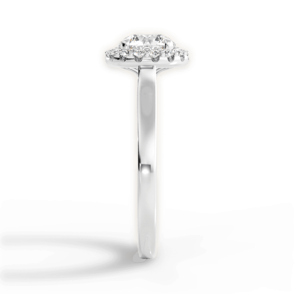 Fiona Round Cut Lab Grown Diamond 14Kt White Gold Engagement Ring - View 3
