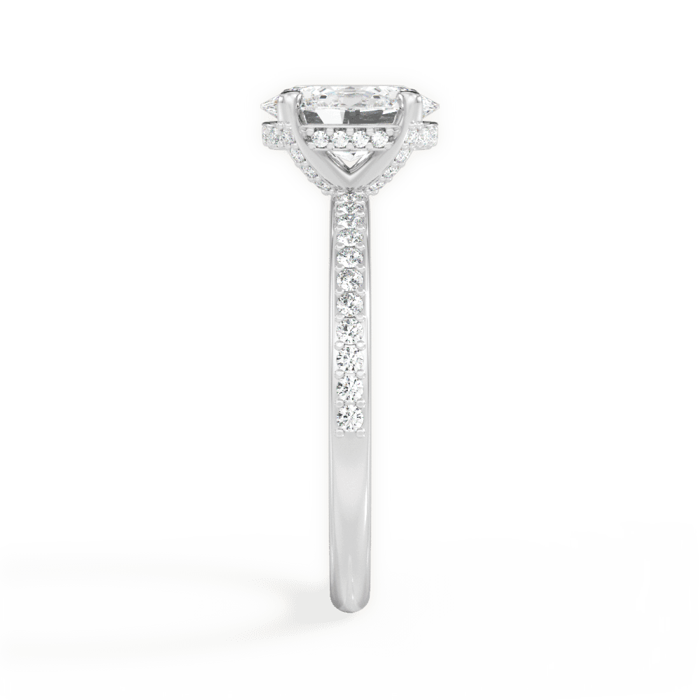 Janice Oval Cut Lab Grown Diamond 14Kt White Gold Engagement Ring - View 4