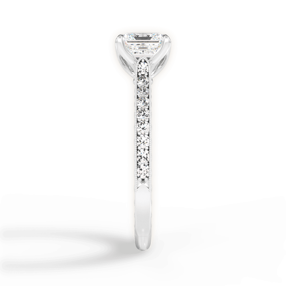 Gilda Asscher Cut Lab Grown Diamond 14Kt White Gold Engagement Ring - View 4