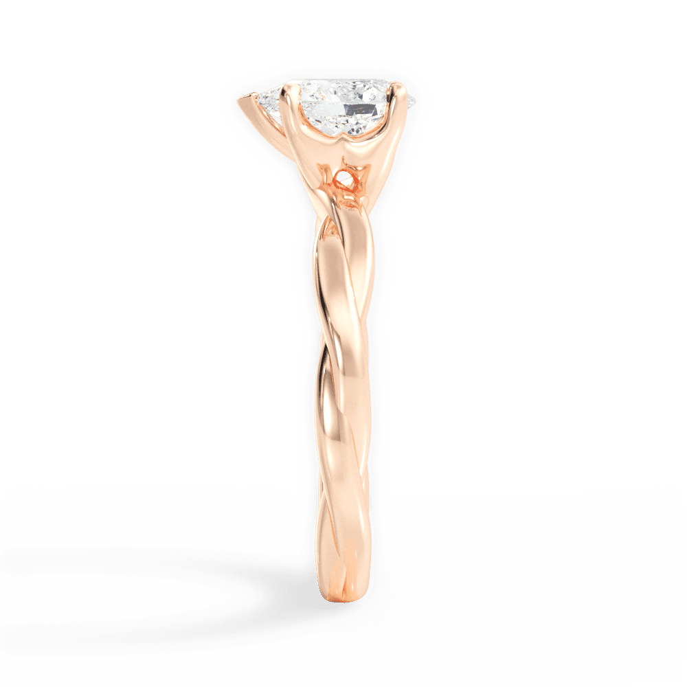 Bianca Pear Cut Lab Grown Diamond 18Kt Rose Gold Engagement Ring - View 2