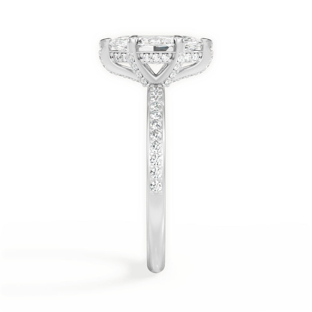 Janice Marquise Cut Lab Grown Diamond Platinum Engagement Ring - View 4