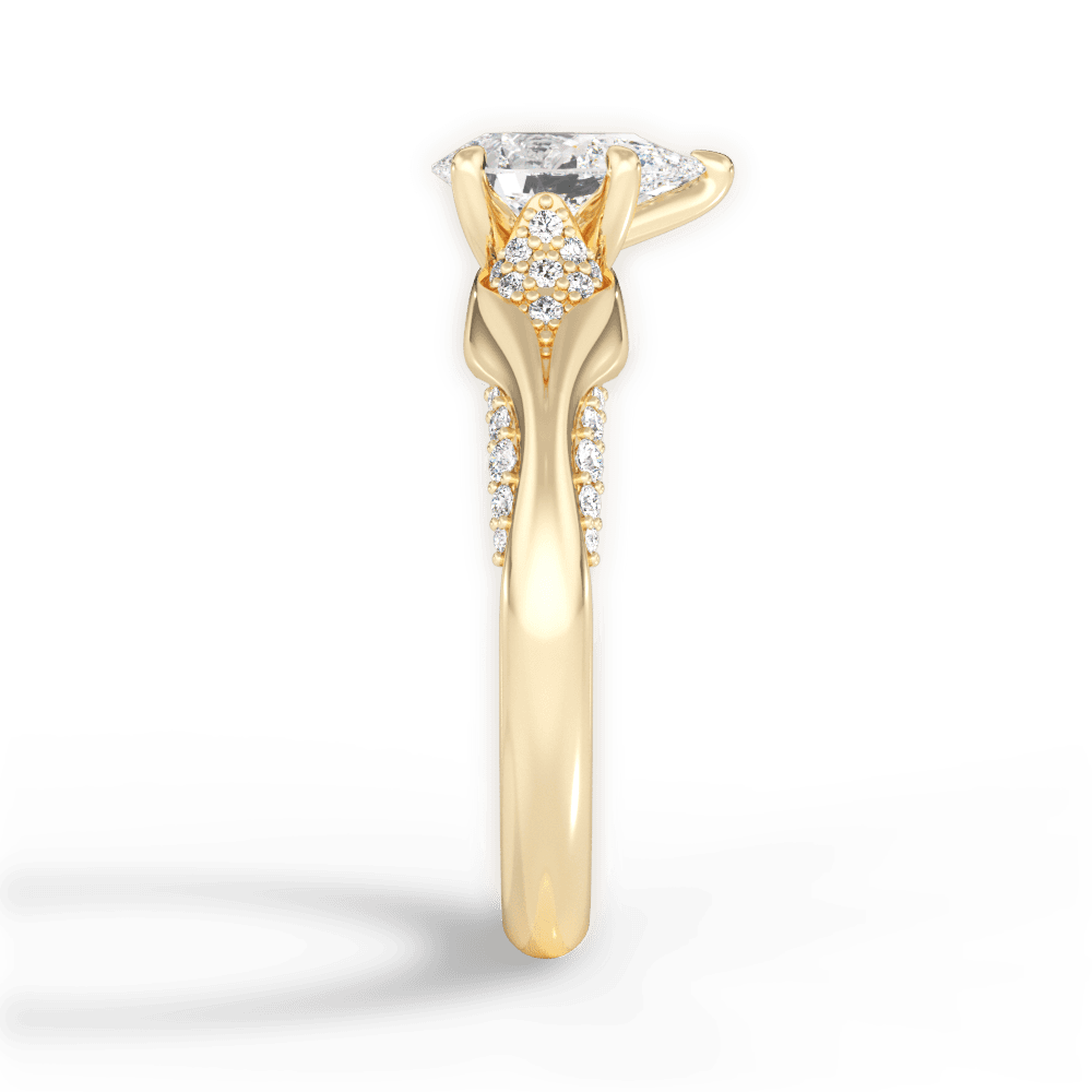 Isabel Pear Cut Lab Grown Diamond 18Kt Yellow Gold Engagement Ring - View 3