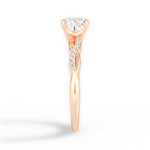 Charlotte Cushion Cut Lab Grown Diamond 18Kt Rose Gold Engagement Ring - View 3