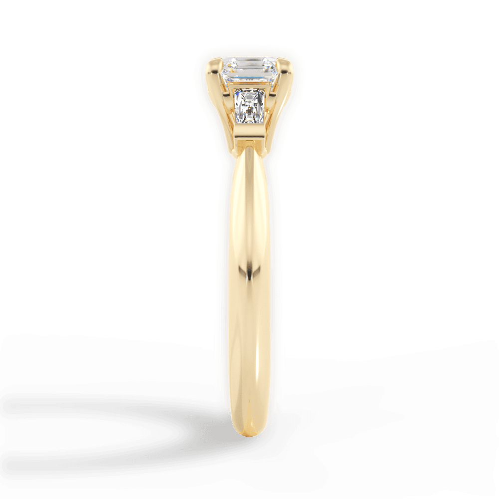 Emily Asscher Cut Lab Grown Diamond 18Kt Yellow Gold Engagement Ring - View 4