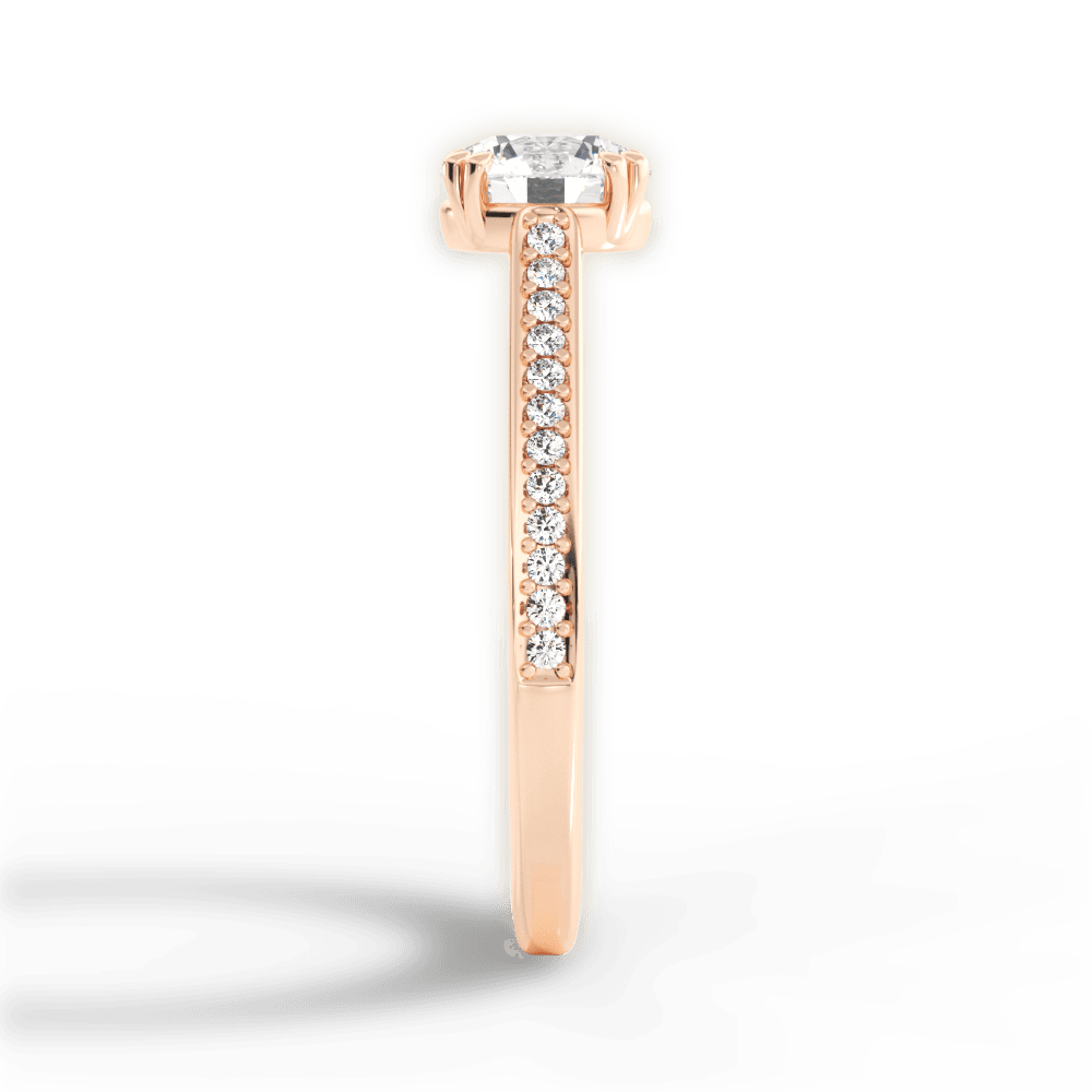Denise Round Cut Lab Grown Diamond 18Kt Rose Gold Engagement Ring - View 4