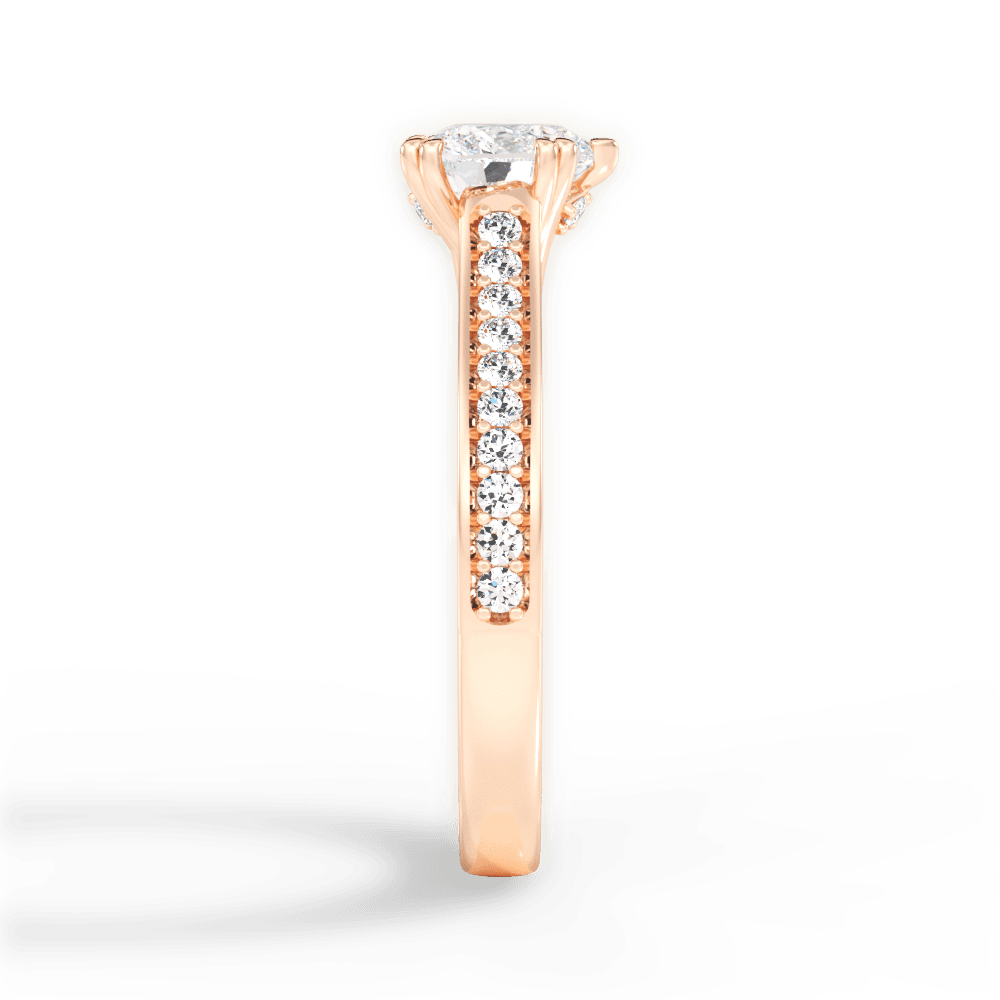 Deborah Heart Cut Lab Grown Diamond 18Kt Rose Gold Engagement Ring - View 2