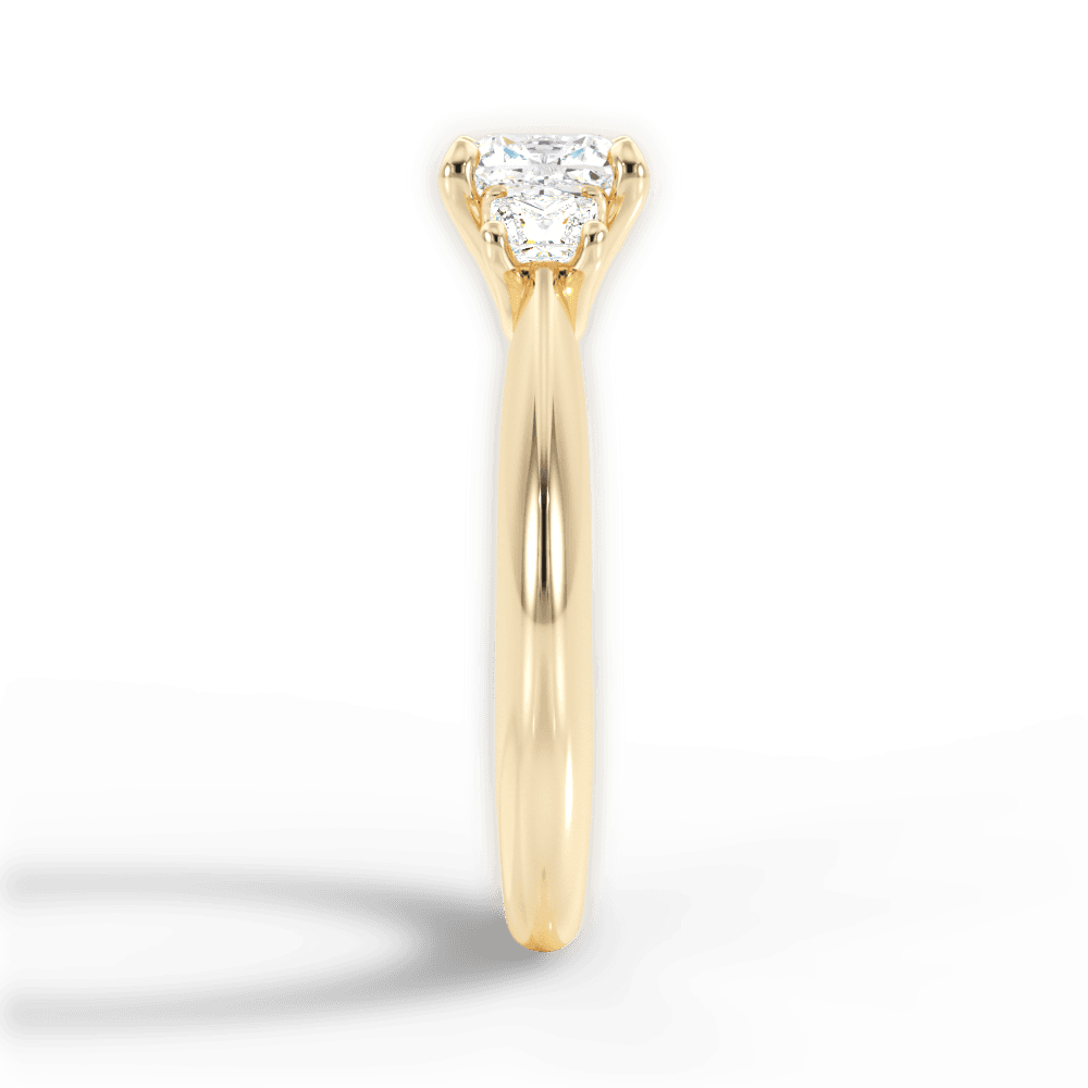 Dorothy Cushion Cut Lab Grown Diamond 18Kt Yellow Gold Engagement Ring - View 3